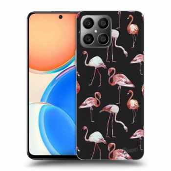 Picasee fekete szilikon tok az alábbi mobiltelefonokra Honor X8 - Flamingos