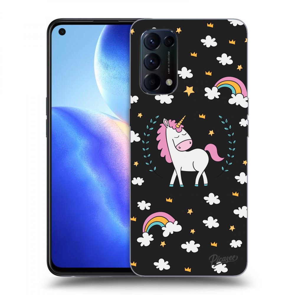 Picasee fekete szilikon tok az alábbi mobiltelefonokra OPPO Reno 5 5G - Unicorn star heaven