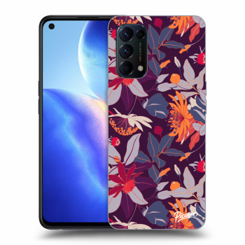 Szilikon tok erre a típusra OPPO Reno 5 5G - Purple Leaf