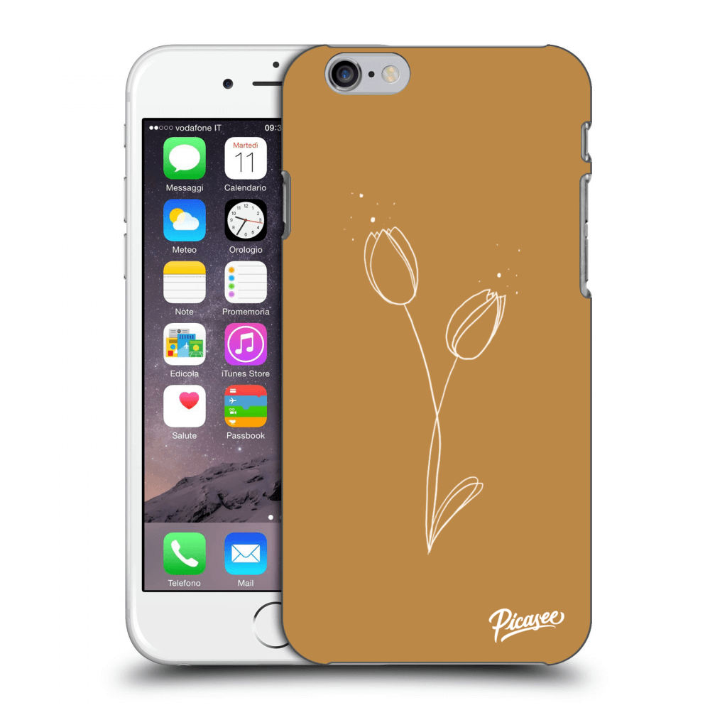 Picasee tejszínű szilikon tok az alábbi mobiltelefonokra Apple iPhone 6/6S - Tulips