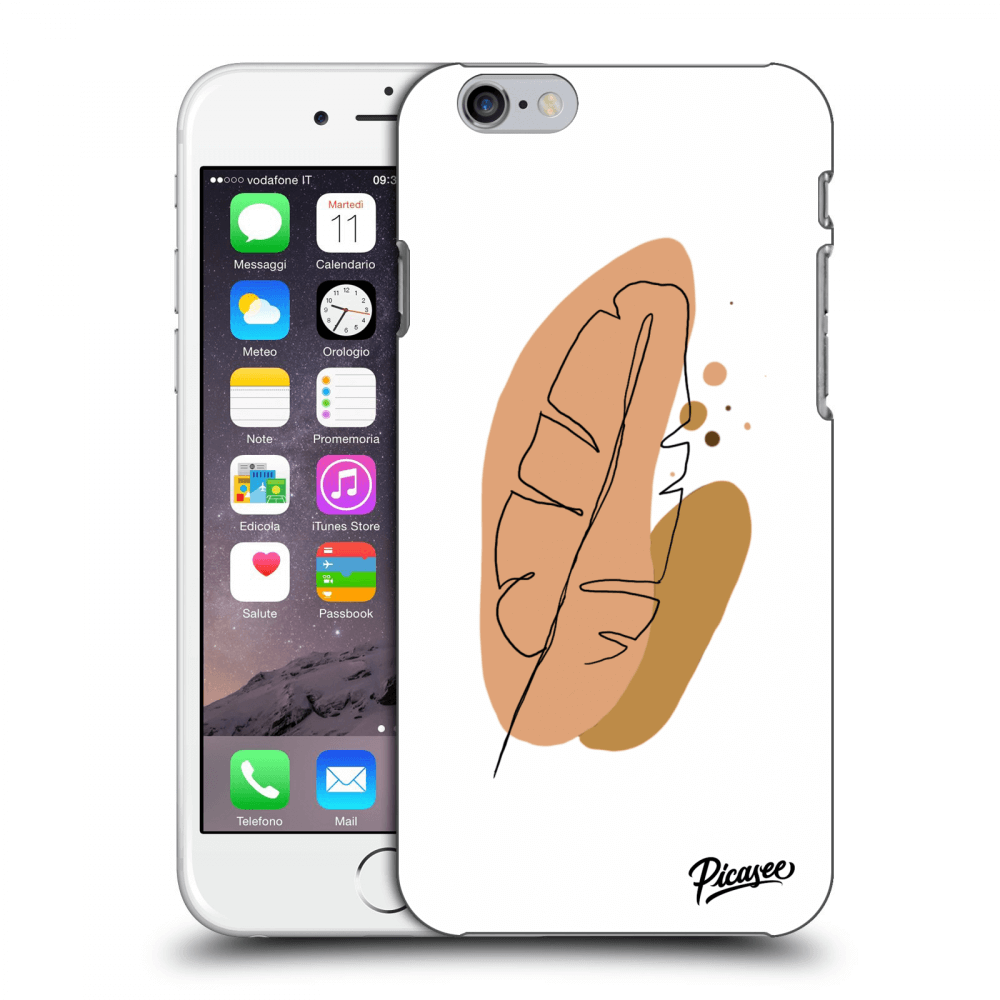 Picasee műanyag átlátszó tok az alábbi mobiltelefonokra Apple iPhone 6/6S - Feather brown