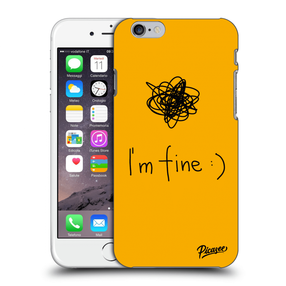 Picasee fekete szilikon tok az alábbi mobiltelefonokra Apple iPhone 6/6S - I am fine