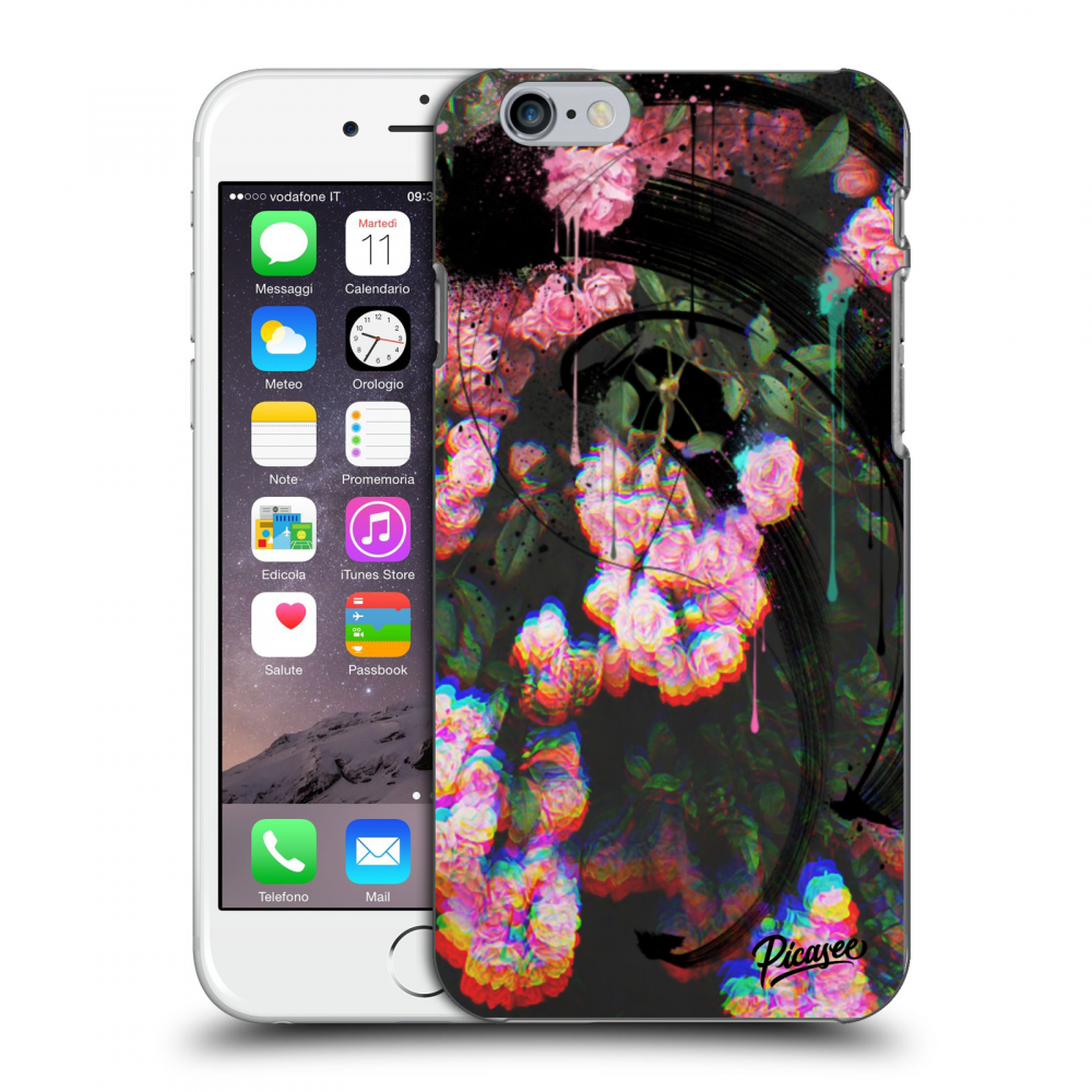 Picasee átlátszó szilikon tok az alábbi mobiltelefonokra Apple iPhone 6/6S - Rosebush black