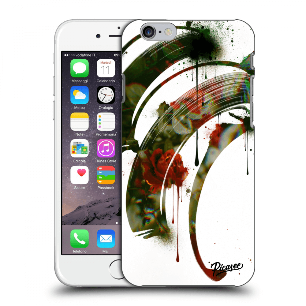 Picasee fekete szilikon tok az alábbi mobiltelefonokra Apple iPhone 6/6S - Roses white