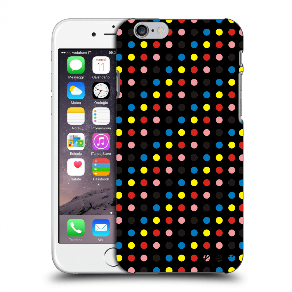 Picasee fekete szilikon tok az alábbi mobiltelefonokra Apple iPhone 6/6S - Colorful dots