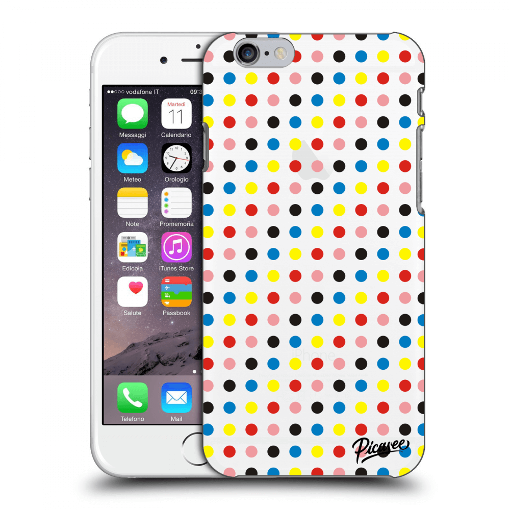 Picasee tejszínű szilikon tok az alábbi mobiltelefonokra Apple iPhone 6/6S - Colorful dots