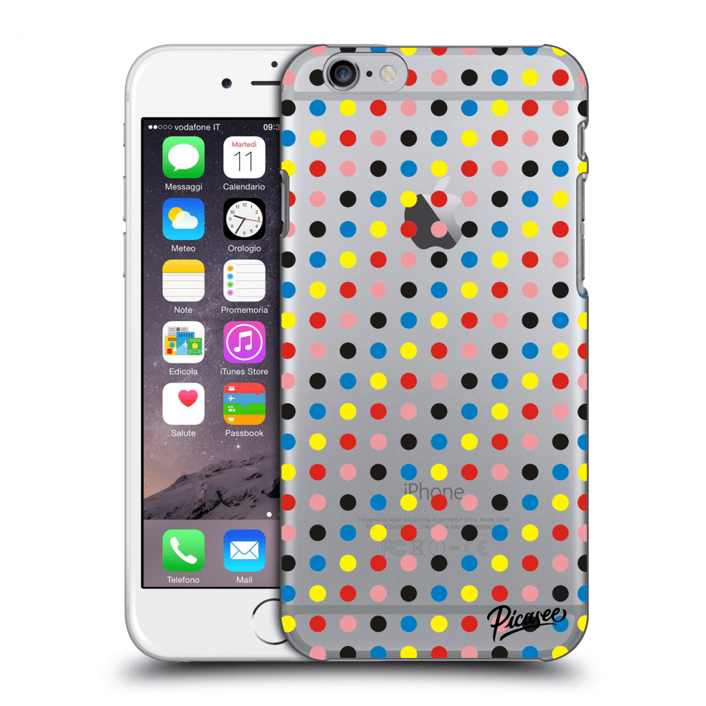 Picasee átlátszó szilikon tok az alábbi mobiltelefonokra Apple iPhone 6/6S - Colorful dots