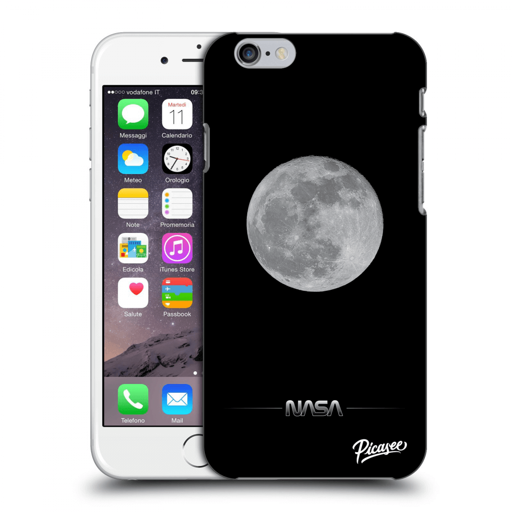 Picasee fekete szilikon tok az alábbi mobiltelefonokra Apple iPhone 6/6S - Moon Minimal