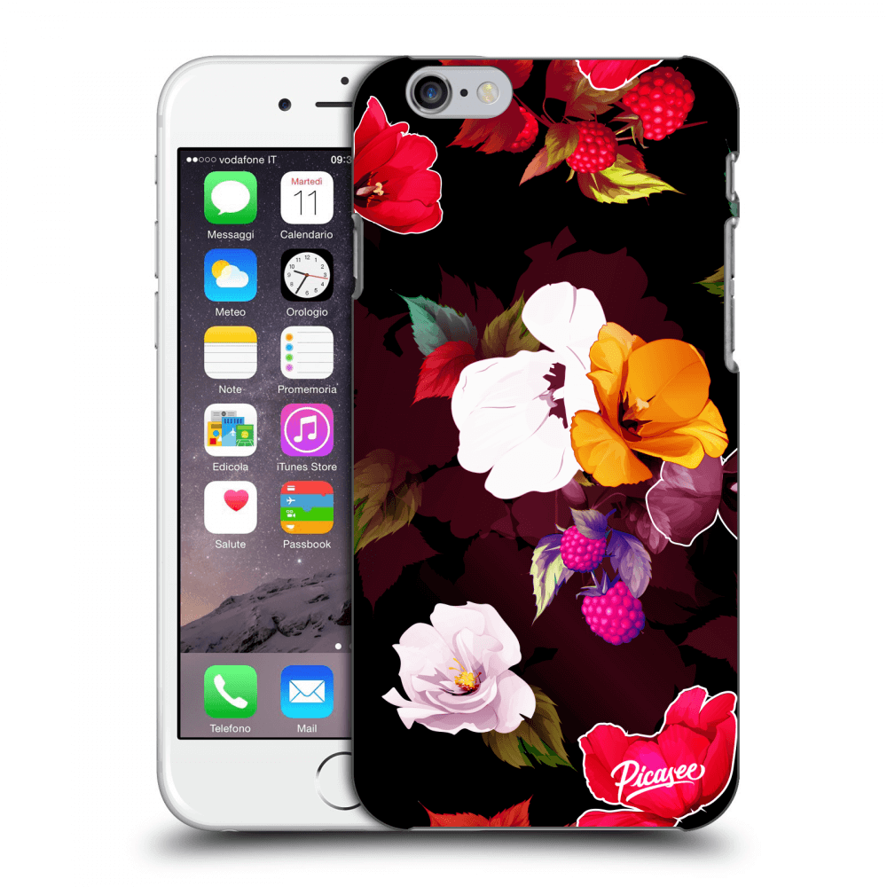 Picasee átlátszó szilikon tok az alábbi mobiltelefonokra Apple iPhone 6/6S - Flowers and Berries