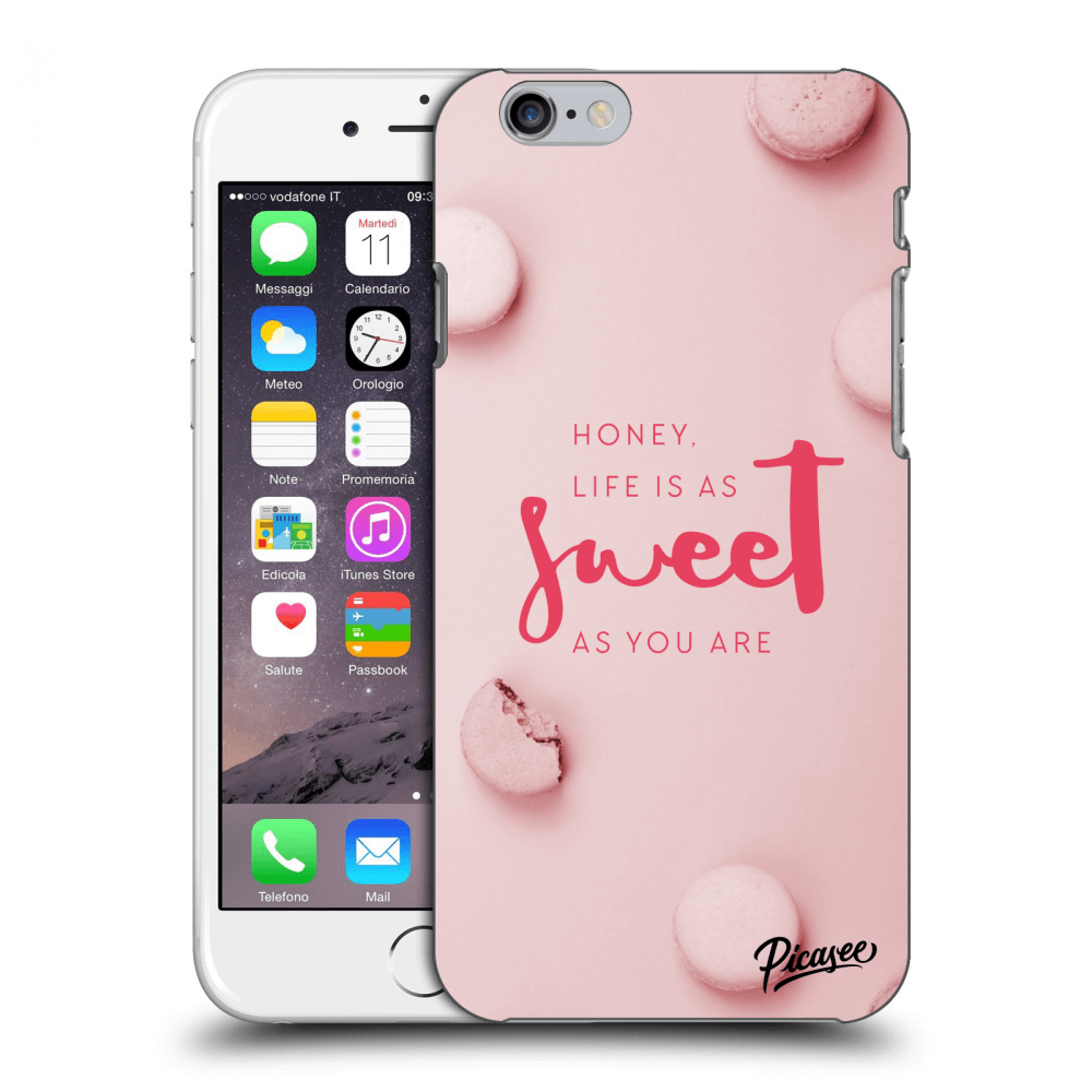 Picasee fekete szilikon tok az alábbi mobiltelefonokra Apple iPhone 6/6S - Life is as sweet as you are