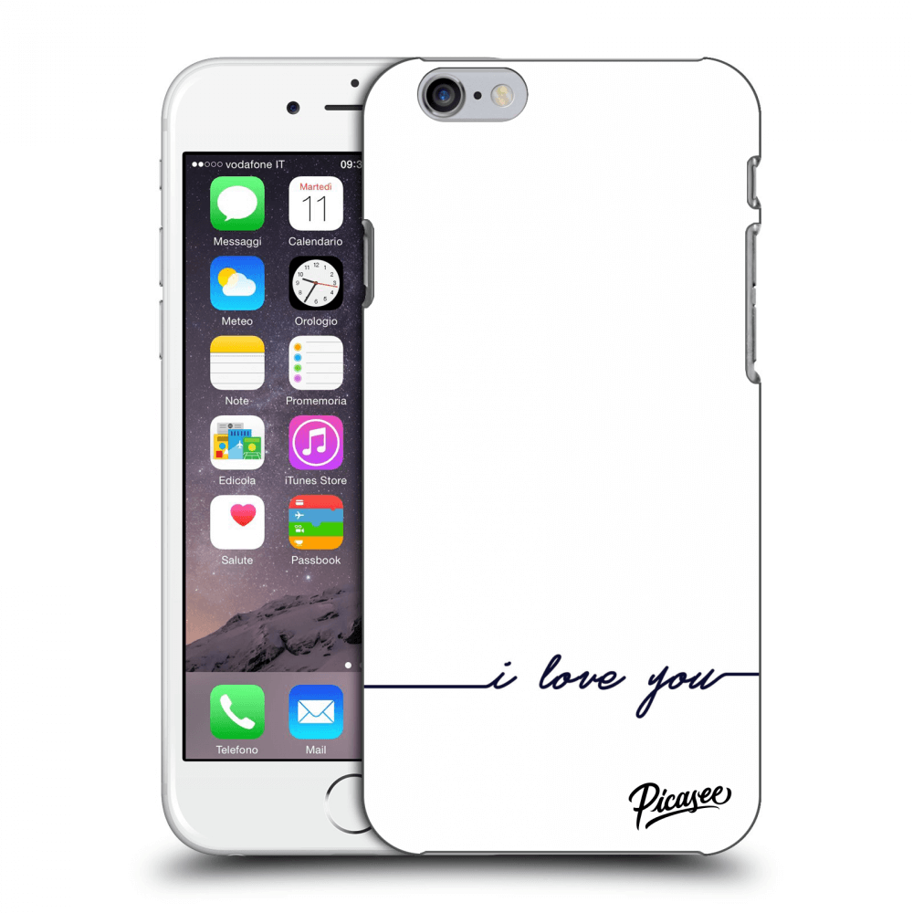 Picasee fekete szilikon tok az alábbi mobiltelefonokra Apple iPhone 6/6S - I love you