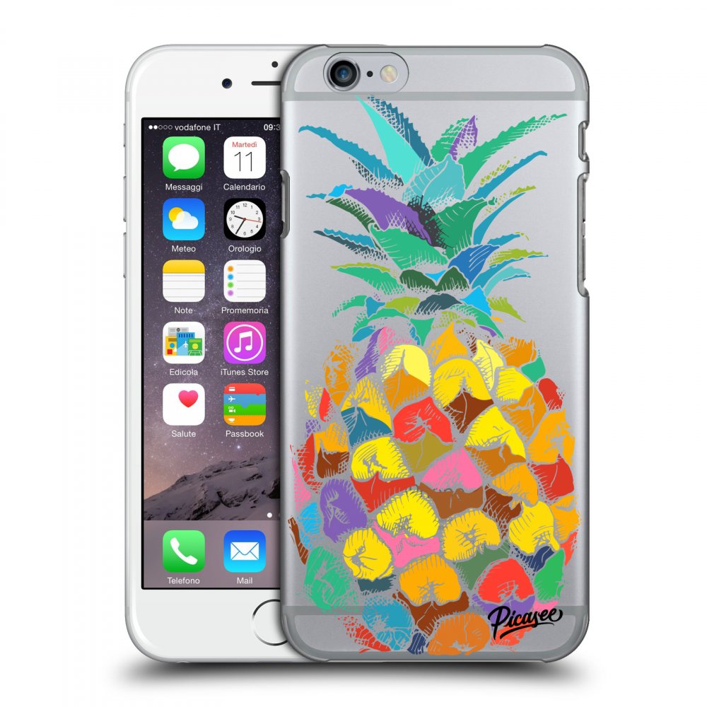 Picasee átlátszó szilikon tok az alábbi mobiltelefonokra Apple iPhone 6/6S - Pineapple