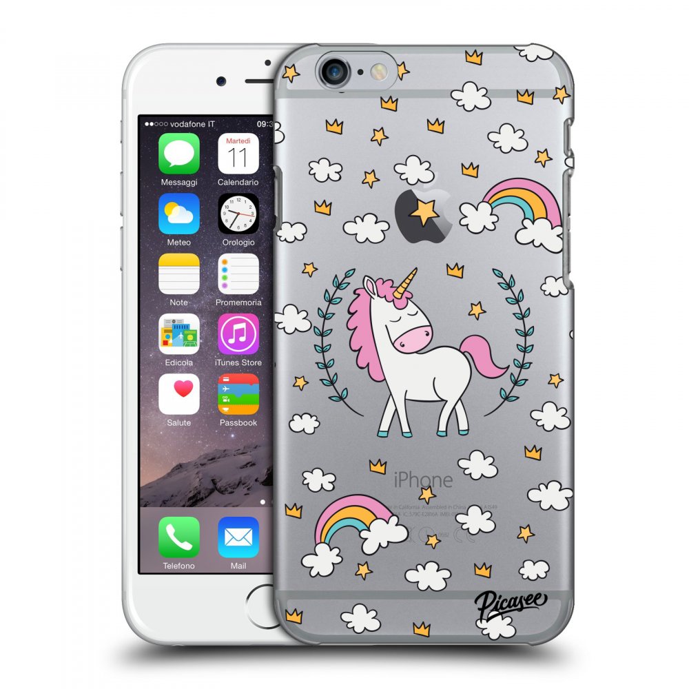 Picasee műanyag átlátszó tok az alábbi mobiltelefonokra Apple iPhone 6/6S - Unicorn star heaven