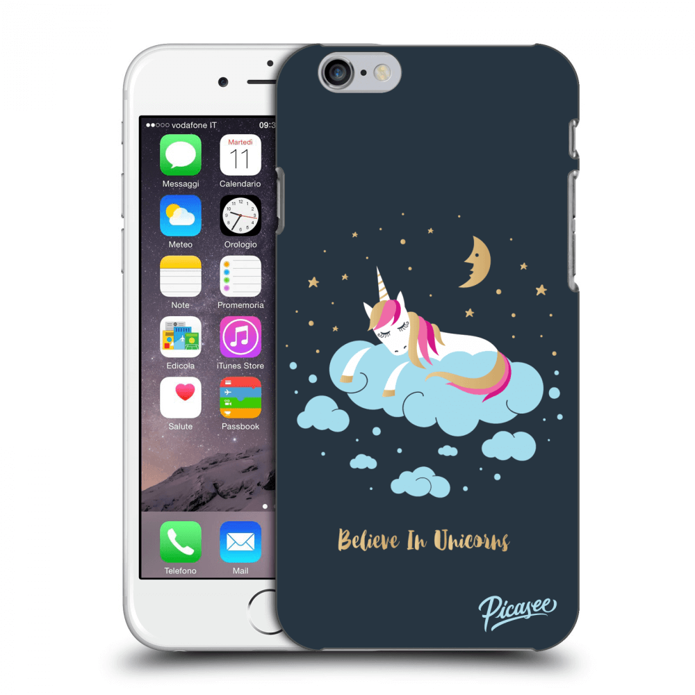 Picasee fekete szilikon tok az alábbi mobiltelefonokra Apple iPhone 6/6S - Believe In Unicorns