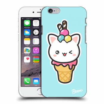 Picasee fekete szilikon tok az alábbi mobiltelefonokra Apple iPhone 6/6S - Ice Cream Cat