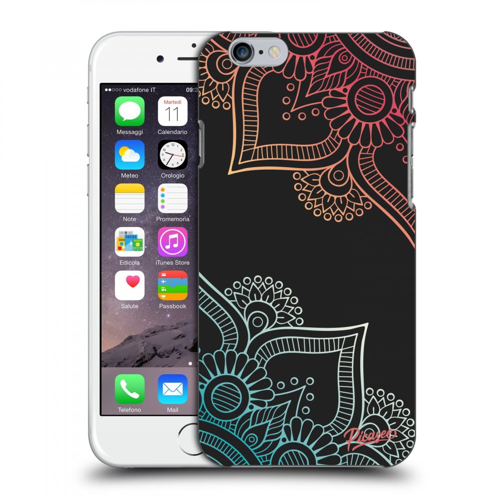 Picasee fekete szilikon tok az alábbi mobiltelefonokra Apple iPhone 6/6S - Flowers pattern