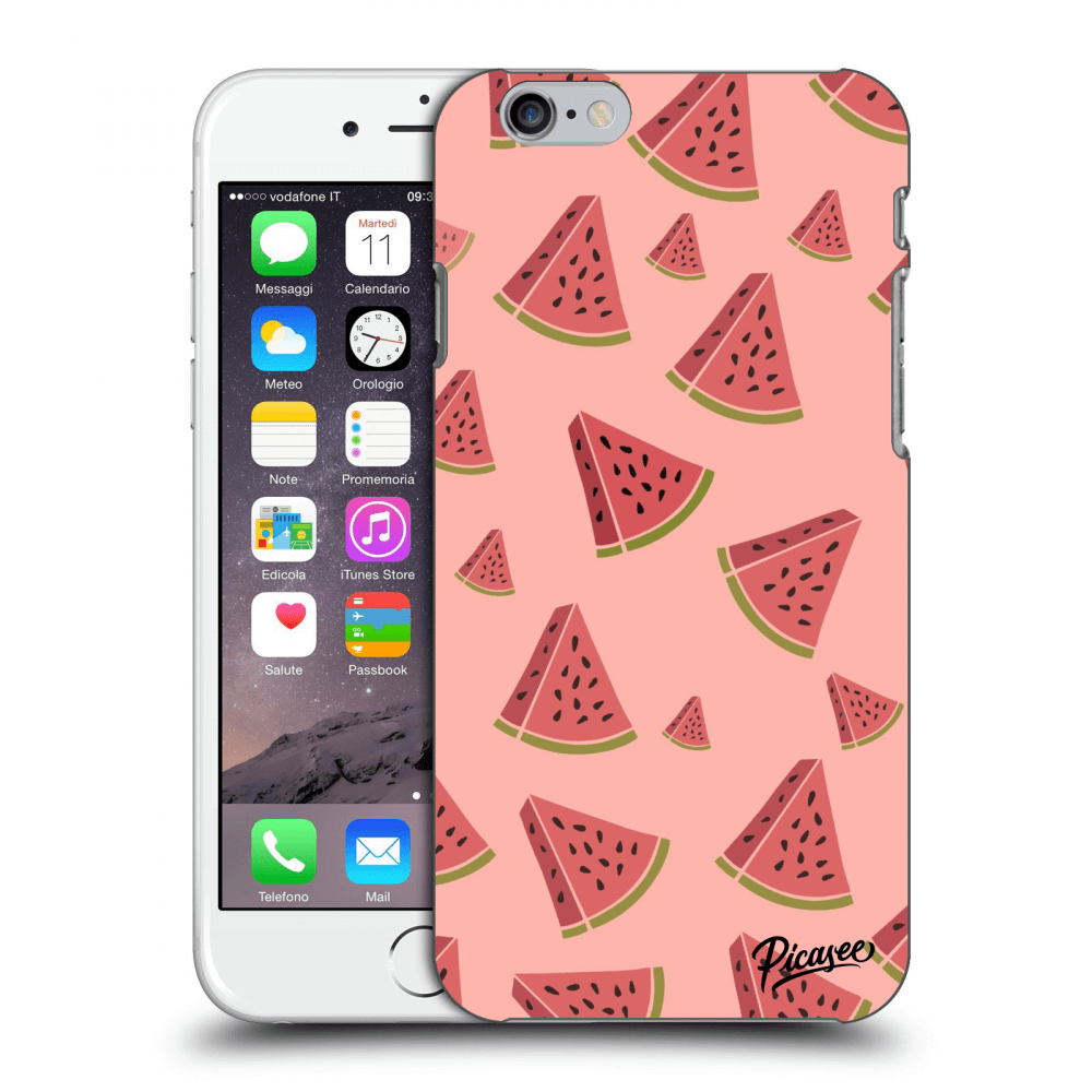Picasee fekete szilikon tok az alábbi mobiltelefonokra Apple iPhone 6/6S - Watermelon