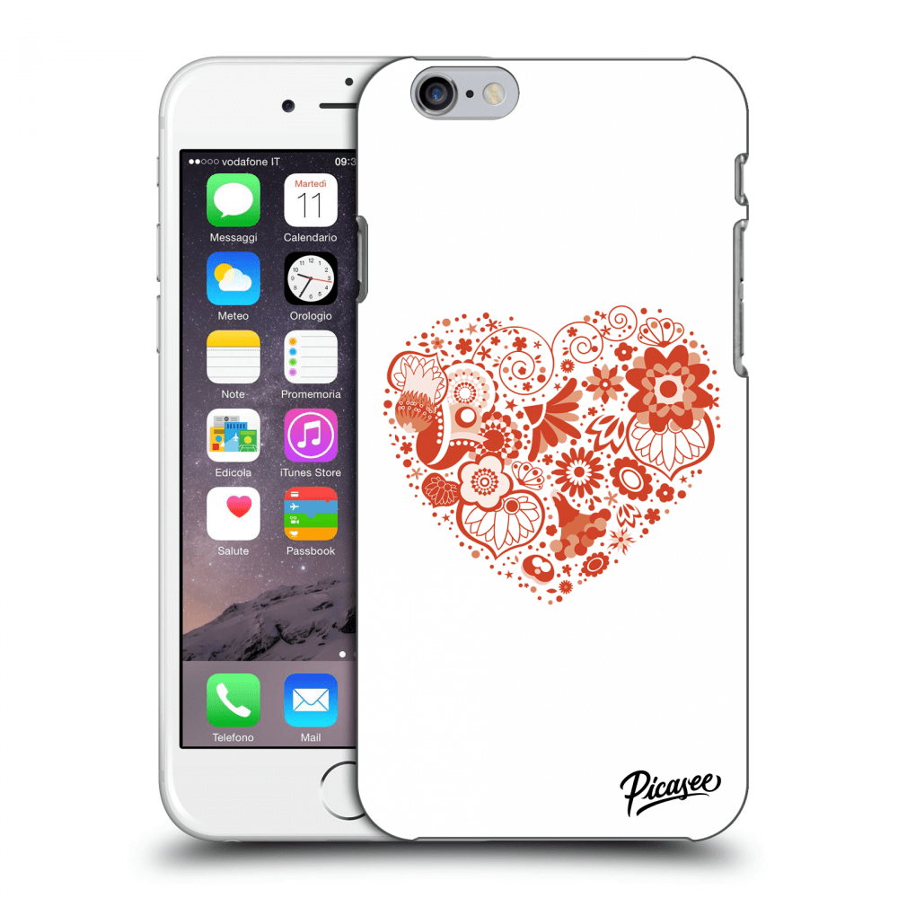 Picasee átlátszó szilikon tok az alábbi mobiltelefonokra Apple iPhone 6/6S - Big heart