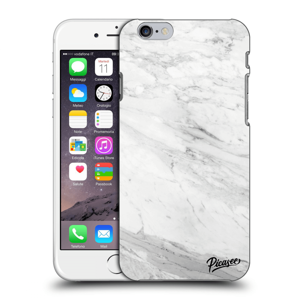 Picasee műanyag átlátszó tok az alábbi mobiltelefonokra Apple iPhone 6/6S - White marble