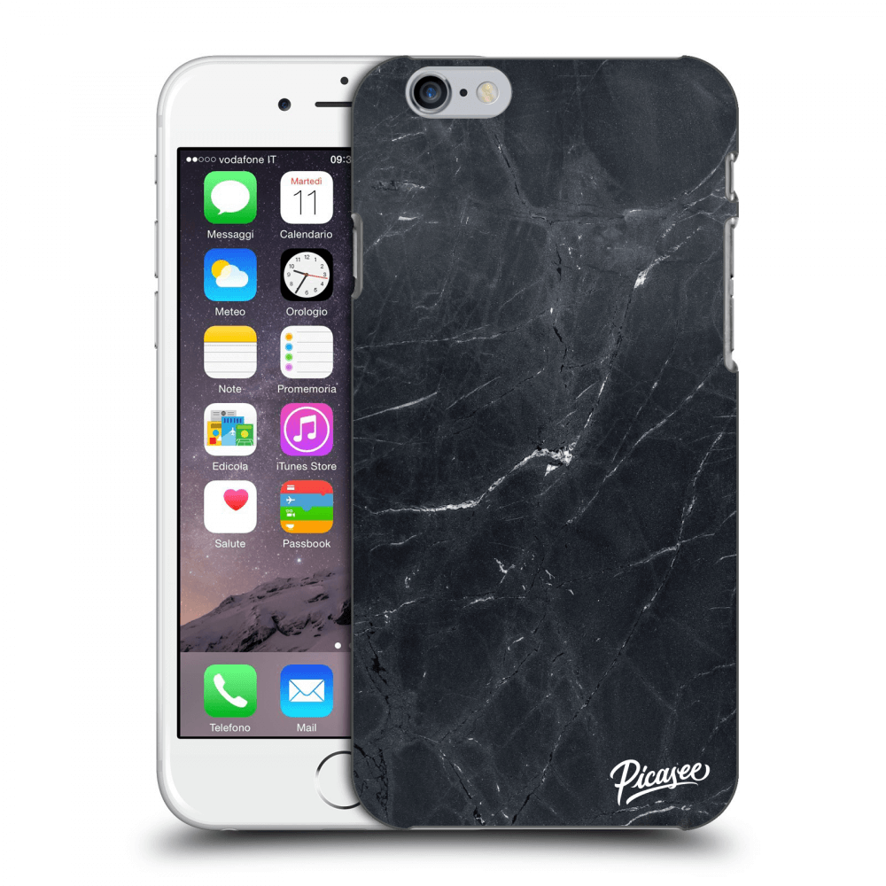 Picasee fekete szilikon tok az alábbi mobiltelefonokra Apple iPhone 6/6S - Black marble