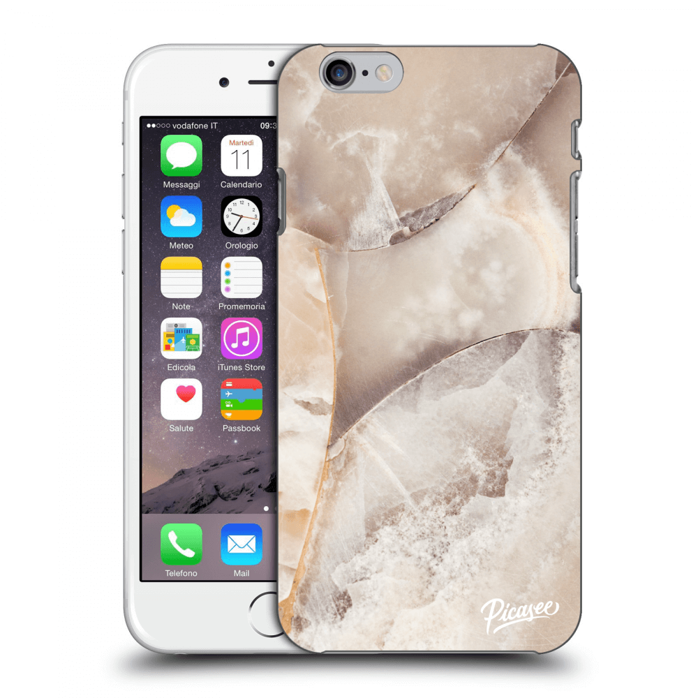 Picasee tejszínű szilikon tok az alábbi mobiltelefonokra Apple iPhone 6/6S - Cream marble