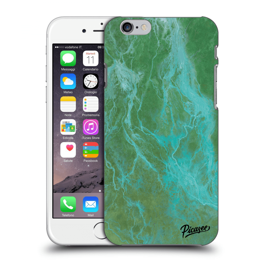 Picasee műanyag átlátszó tok az alábbi mobiltelefonokra Apple iPhone 6/6S - Green marble