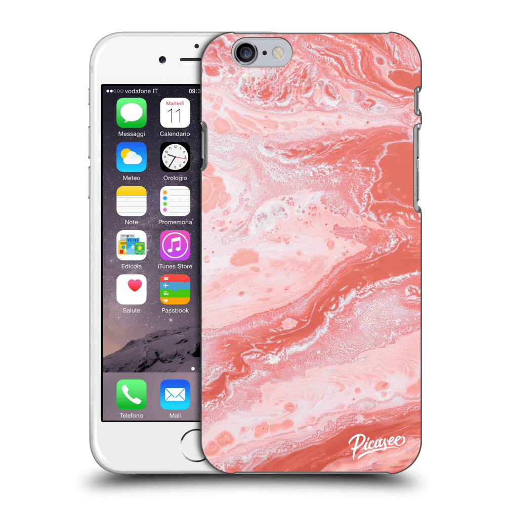Picasee tejszínű szilikon tok az alábbi mobiltelefonokra Apple iPhone 6/6S - Red liquid