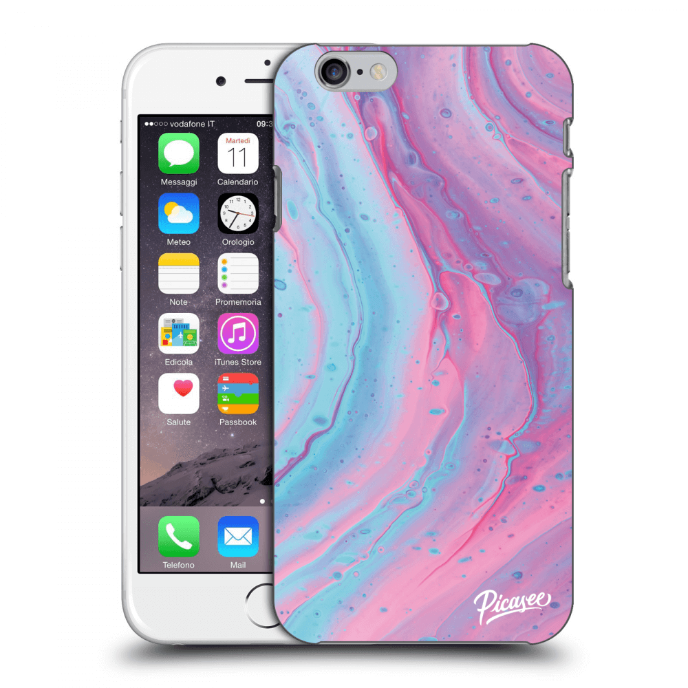 Picasee tejszínű szilikon tok az alábbi mobiltelefonokra Apple iPhone 6/6S - Pink liquid