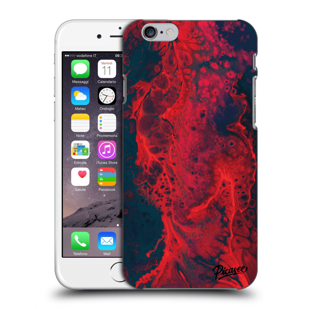 Picasee fekete szilikon tok az alábbi mobiltelefonokra Apple iPhone 6/6S - Organic red