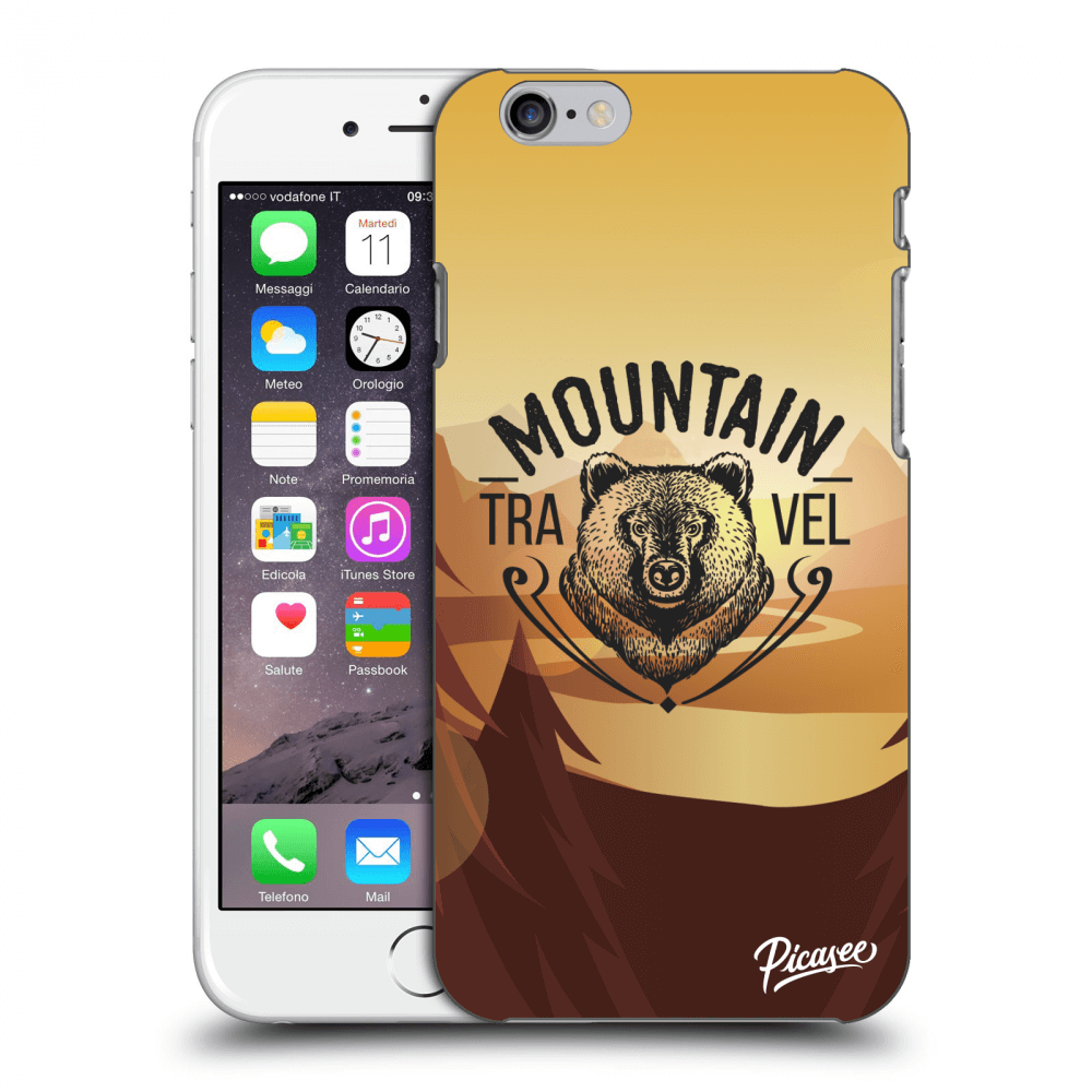 Picasee fekete szilikon tok az alábbi mobiltelefonokra Apple iPhone 6/6S - Mountain bear