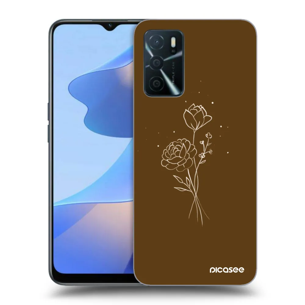 Picasee ULTIMATE CASE OPPO A16s - készülékre - Brown flowers