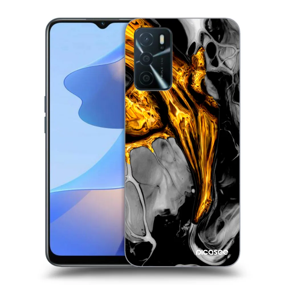 Picasee ULTIMATE CASE OPPO A16s - készülékre - Black Gold