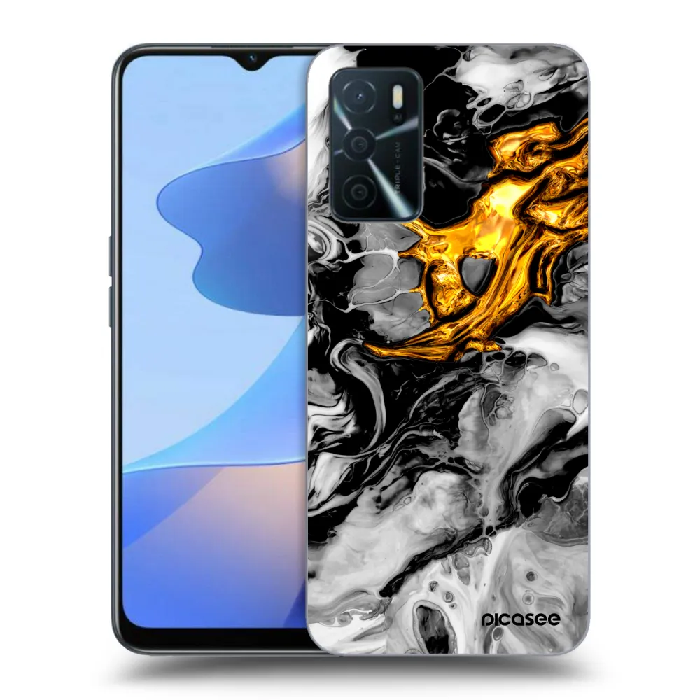 Picasee ULTIMATE CASE OPPO A16s - készülékre - Black Gold 2