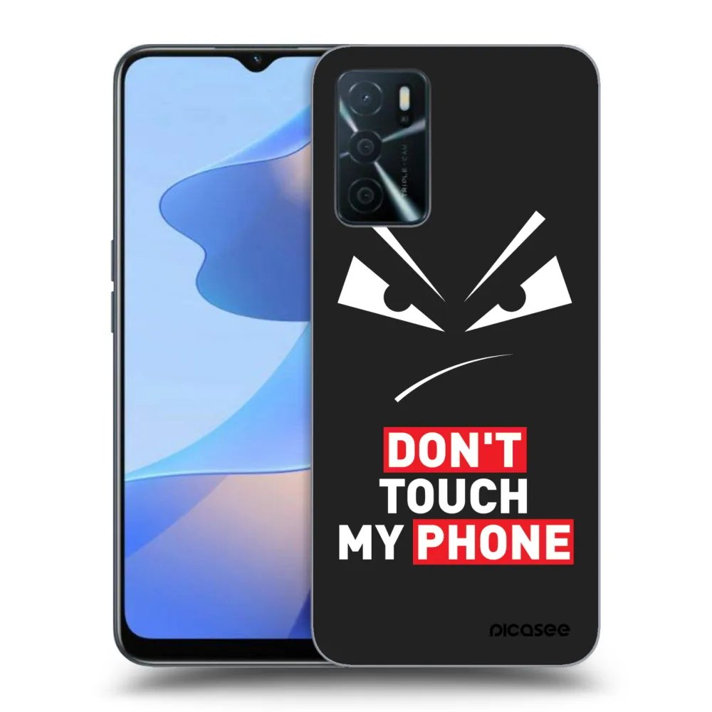 Picasee fekete szilikon tok az alábbi mobiltelefonokra OPPO A16s - Evil Eye - Transparent