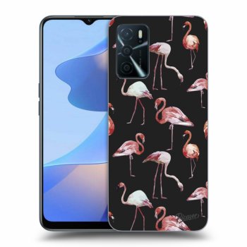Picasee fekete szilikon tok az alábbi mobiltelefonokra OPPO A16s - Flamingos