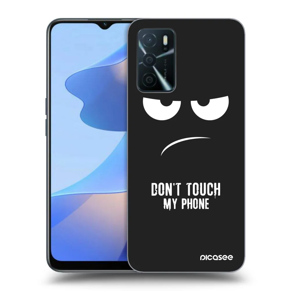Picasee fekete szilikon tok az alábbi mobiltelefonokra OPPO A16s - Don't Touch My Phone