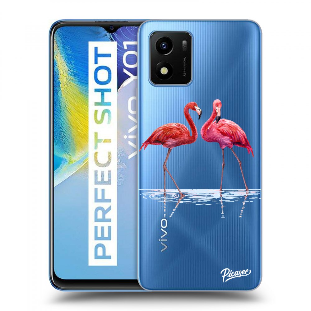 Picasee átlátszó szilikon tok az alábbi mobiltelefonokra Vivo Y01 - Flamingos couple