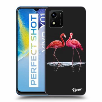 Picasee fekete szilikon tok az alábbi mobiltelefonokra Vivo Y01 - Flamingos couple