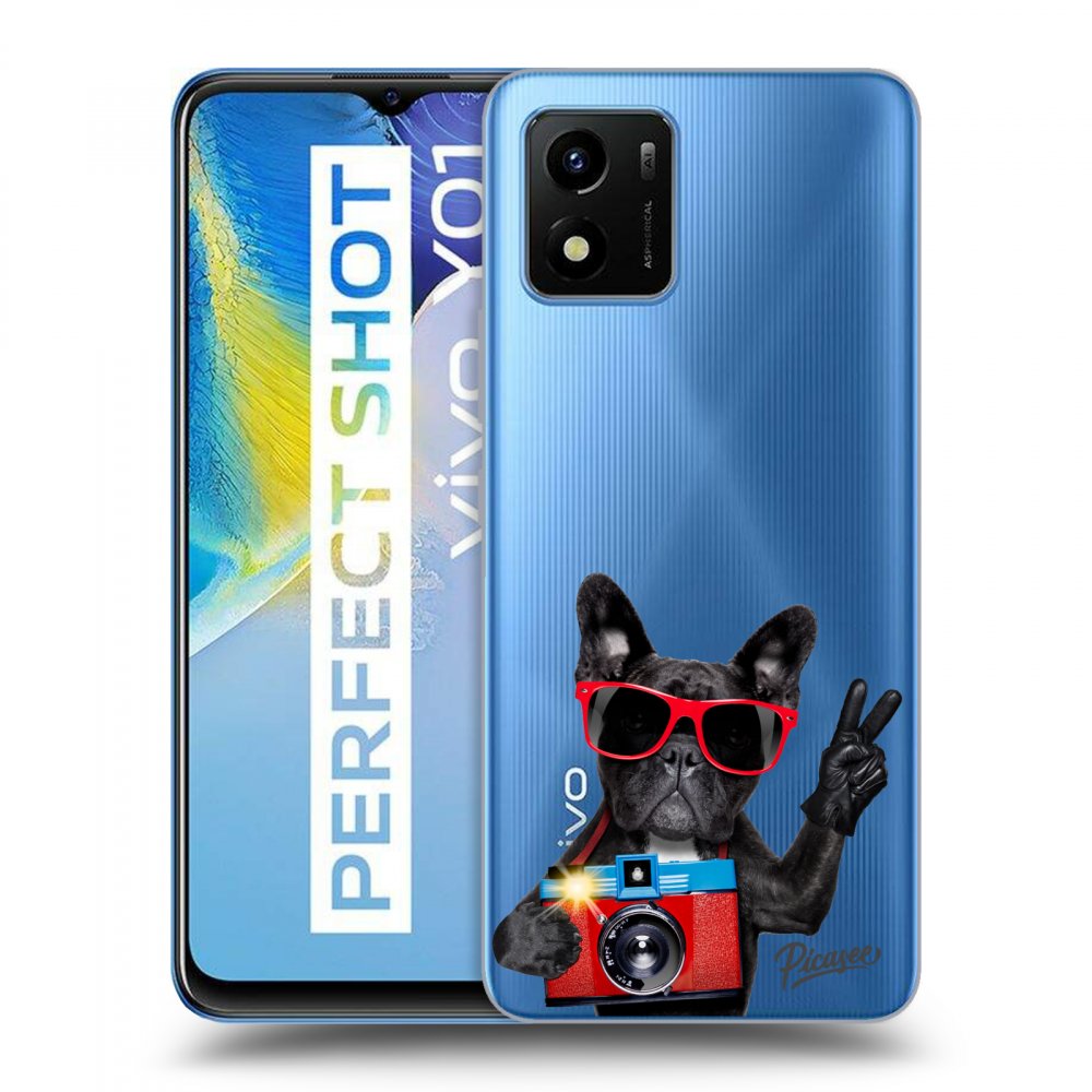Picasee átlátszó szilikon tok az alábbi mobiltelefonokra Vivo Y01 - French Bulldog