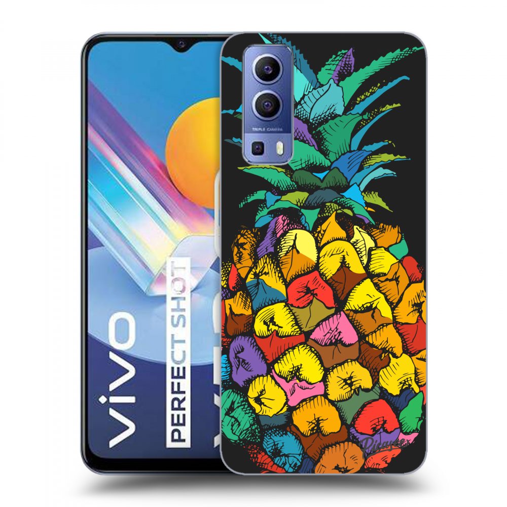 Picasee fekete szilikon tok az alábbi mobiltelefonokra Vivo Y52 5G - Pineapple