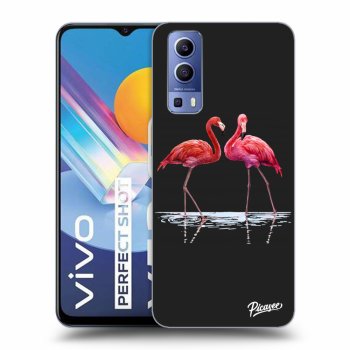 Picasee fekete szilikon tok az alábbi mobiltelefonokra Vivo Y52 5G - Flamingos couple