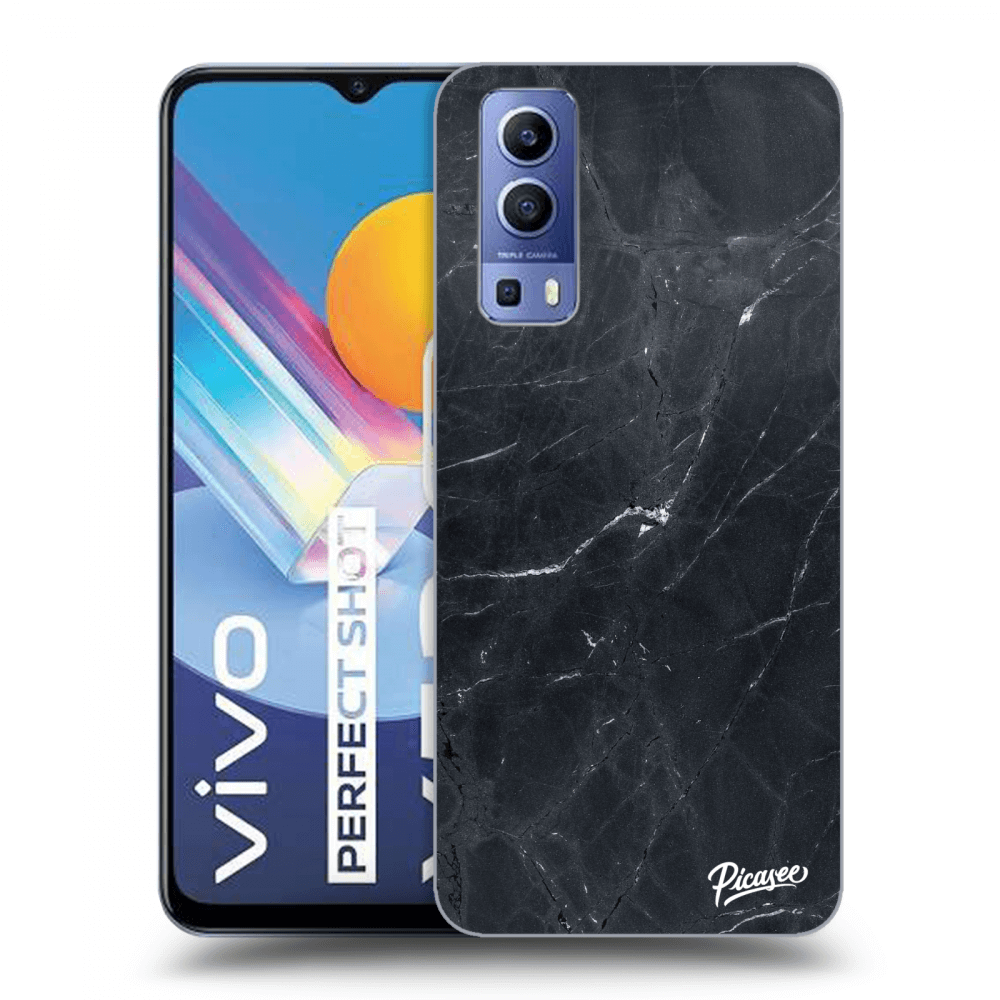 Picasee fekete szilikon tok az alábbi mobiltelefonokra Vivo Y52 5G - Black marble