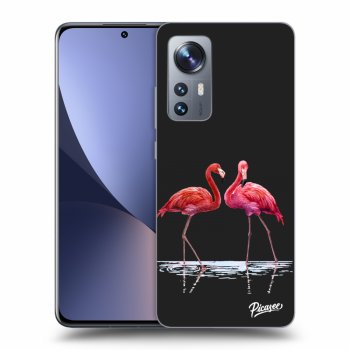 Picasee fekete szilikon tok az alábbi mobiltelefonokra Xiaomi 12X - Flamingos couple