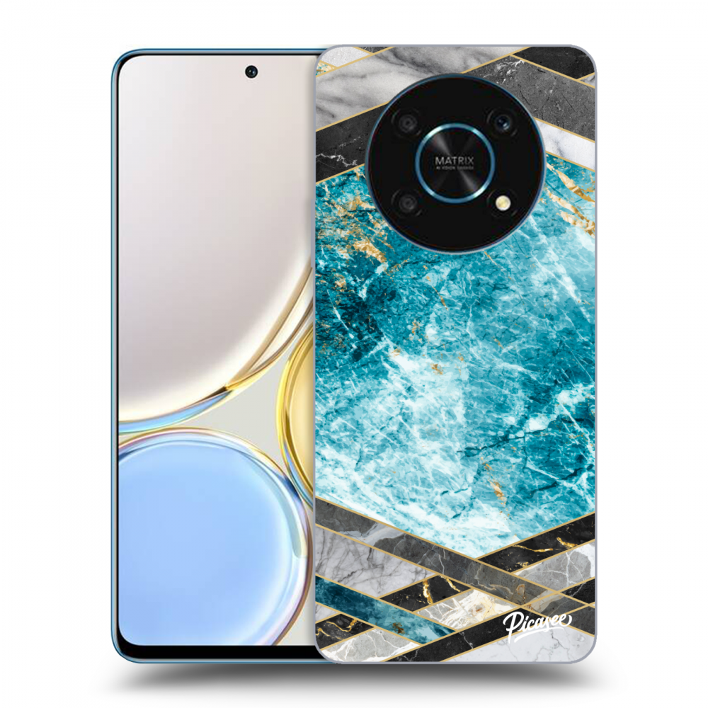 Picasee átlátszó szilikon tok az alábbi mobiltelefonokra Honor Magic4 Lite 5G - Blue geometry