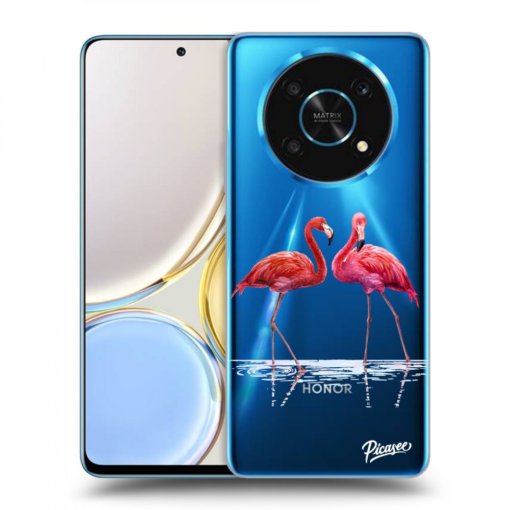Picasee átlátszó szilikon tok az alábbi mobiltelefonokra Honor Magic4 Lite 5G - Flamingos couple