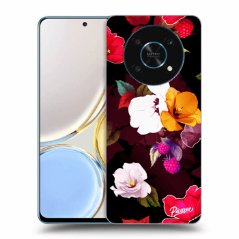 Picasee fekete szilikon tok az alábbi mobiltelefonokra Honor Magic4 Lite 5G - Flowers and Berries