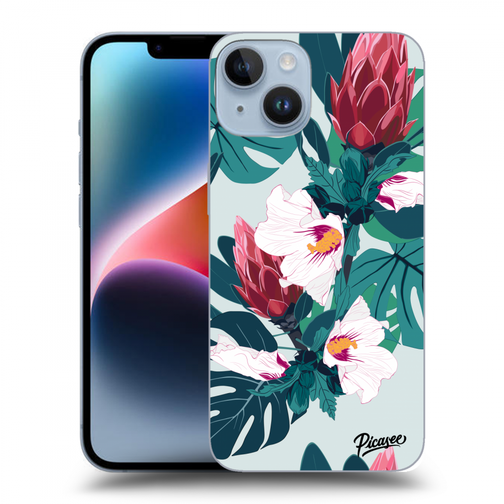 Picasee átlátszó szilikon tok az alábbi mobiltelefonokra Apple iPhone 14 - Rhododendron