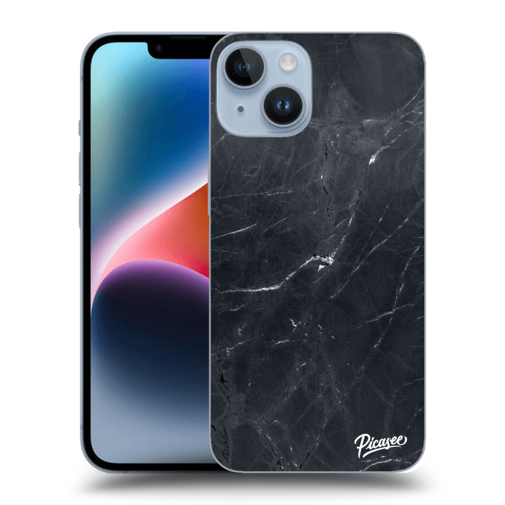 Picasee átlátszó szilikon tok az alábbi mobiltelefonokra Apple iPhone 14 - Black marble