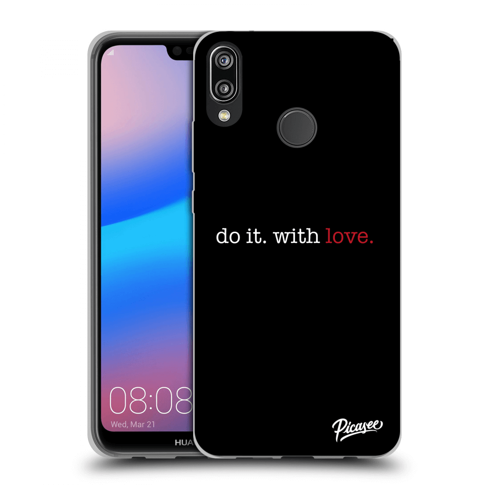 Picasee fekete szilikon tok az alábbi mobiltelefonokra Huawei P20 Lite - Do it. With love.