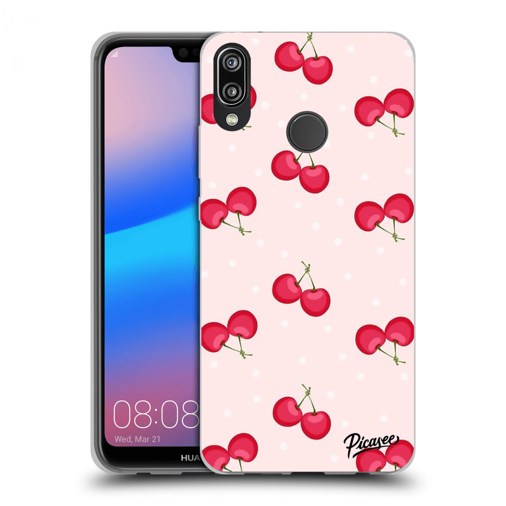 Picasee fekete szilikon tok az alábbi mobiltelefonokra Huawei P20 Lite - Cherries